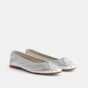 Alex Mill Prince Street Metallic silver Ballet flats NIB